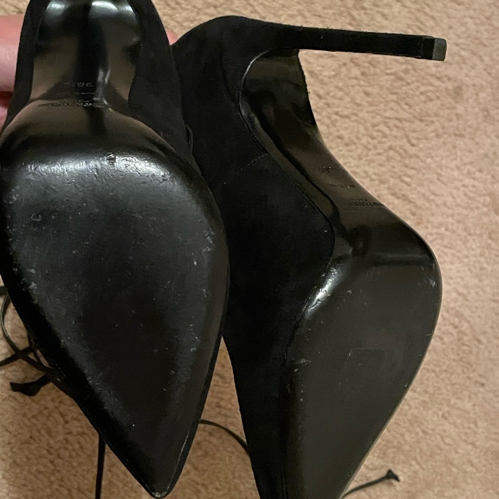 Saint Laurent Black Ankle Boots with Wrap Detail - Picture 4 of 4
